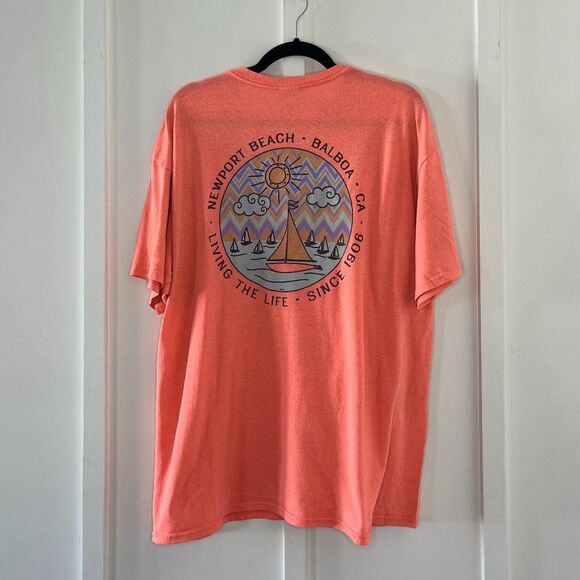Delta Tops - Newport Beach, CA Surfboard Balboa Pink Tee Shirt SIze Extra Large